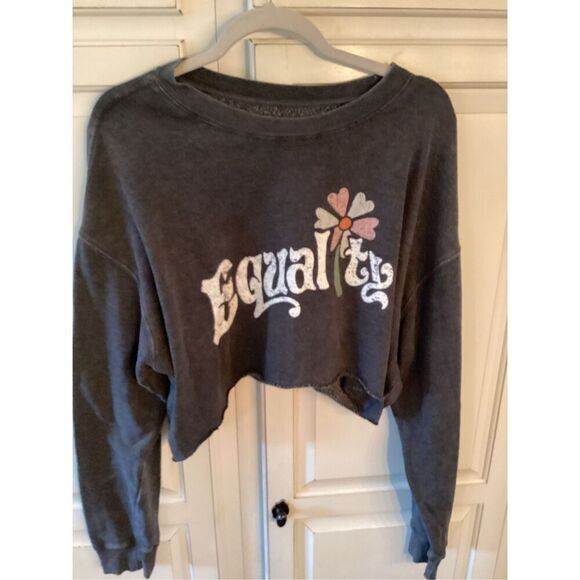 Zoe+Liv Mid-drift Equality Sweatshirt Sz XL Boho HIPPIE - Picture 2 of 7